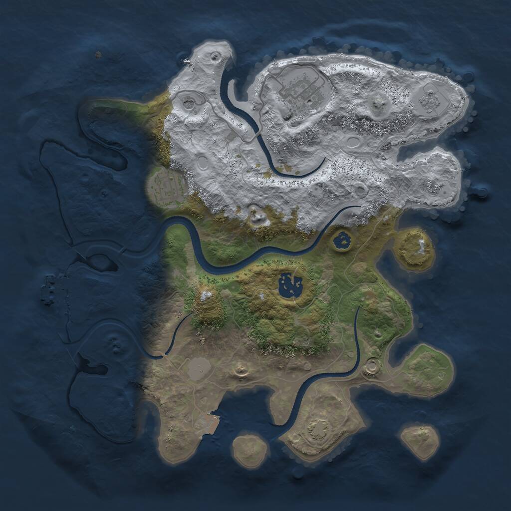 Rust Map: Procedural Map, Size: 3000, Seed: 271201902, 8 Monuments