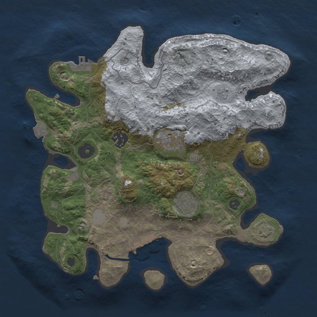 Rust Map: Procedural Map, Size: 3000, Seed: 271201902, 11 Monuments