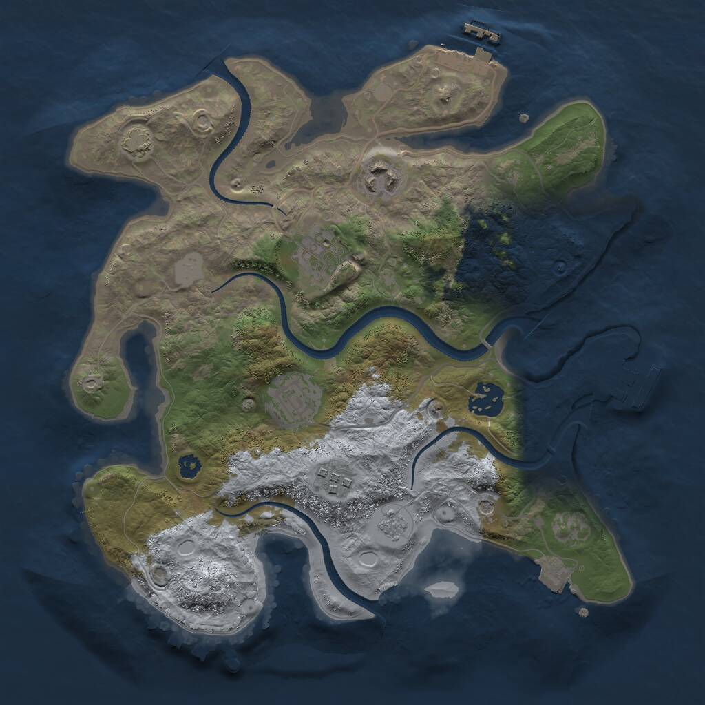 Rust Map: Procedural Map, Size: 3000, Seed: 20230514, 11 Monuments