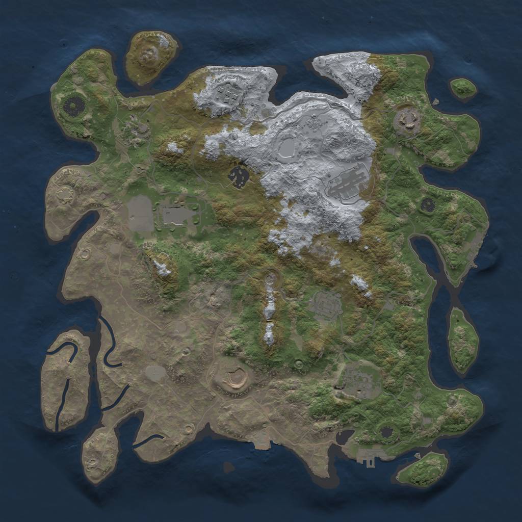 Rust Map: Procedural Map, Size: 3800, Seed: 20231222, 17 Monuments