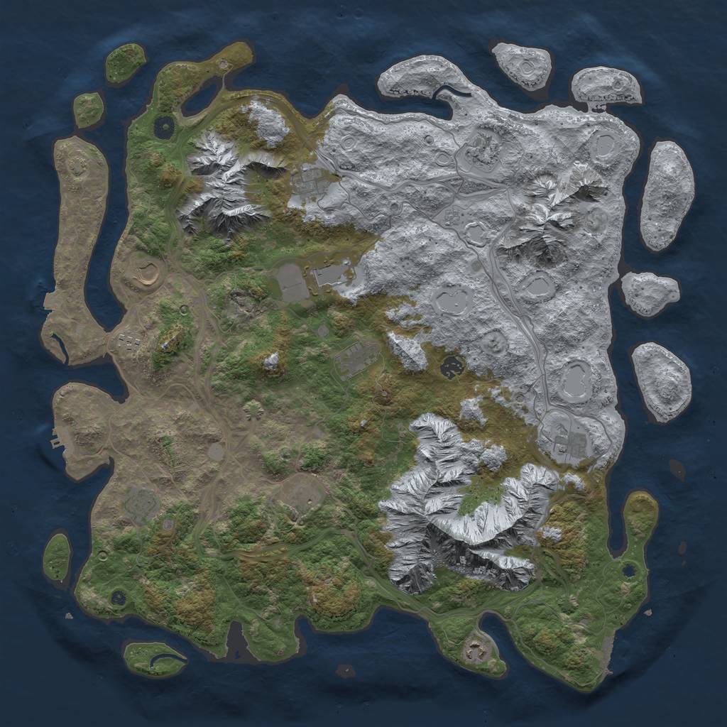 Rust Map: Procedural Map, Size: 5000, Seed: 1498625481, 19 Monuments