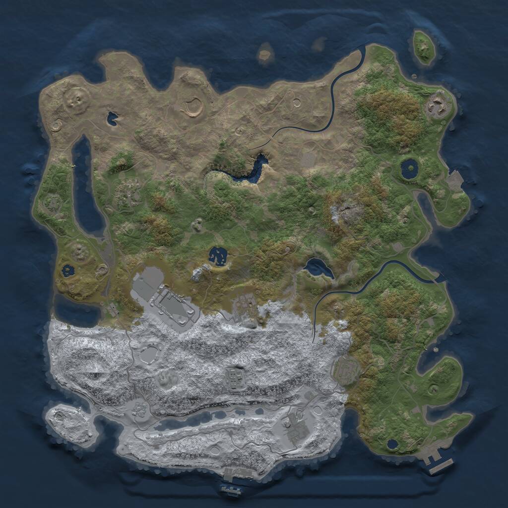 Rust Map: Procedural Map, Size: 4000, Seed: 1561640747, 15 Monuments