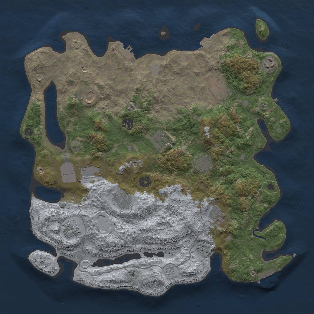 Rust Map: Procedural Map, Size: 4000, Seed: 1561640747, 19 Monuments