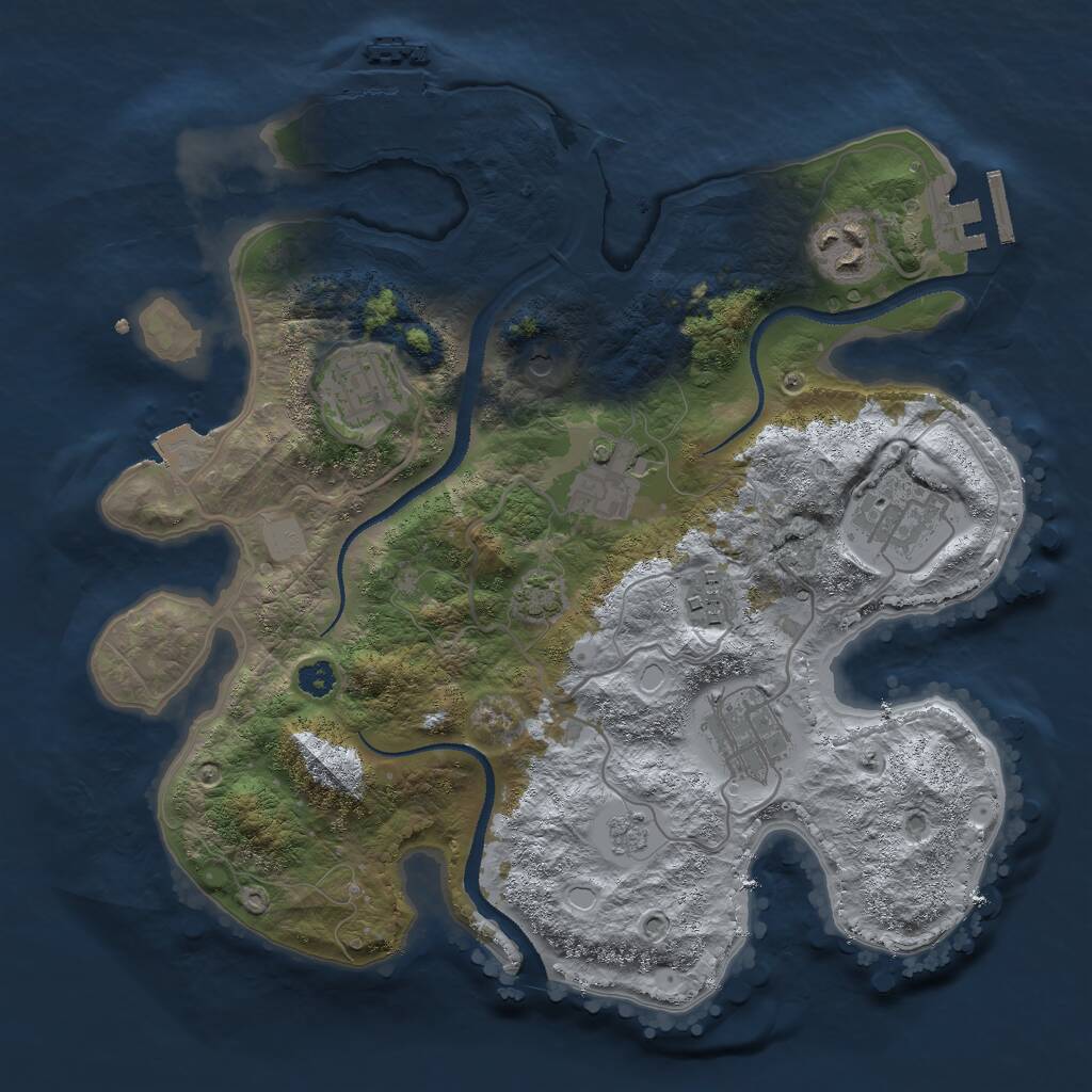 Rust Map: Procedural Map, Size: 3000, Seed: 365367395, 12 Monuments