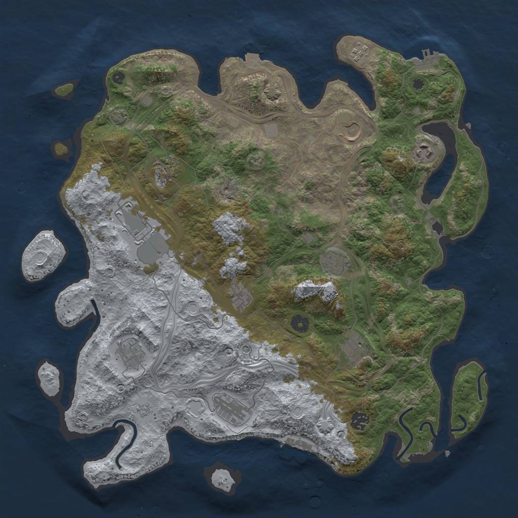 Rust Map: Procedural Map, Size: 4250, Seed: 662894798, 19 Monuments