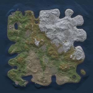 Thumbnail Rust Map: Procedural Map, Size: 3700, Seed: 1988921916, 19 Monuments