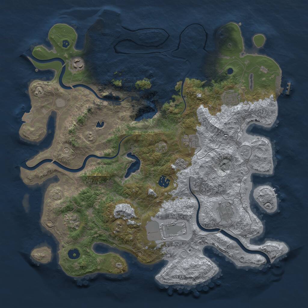 Rust Map: Procedural Map, Size: 4050, Seed: 2006064515, 14 Monuments