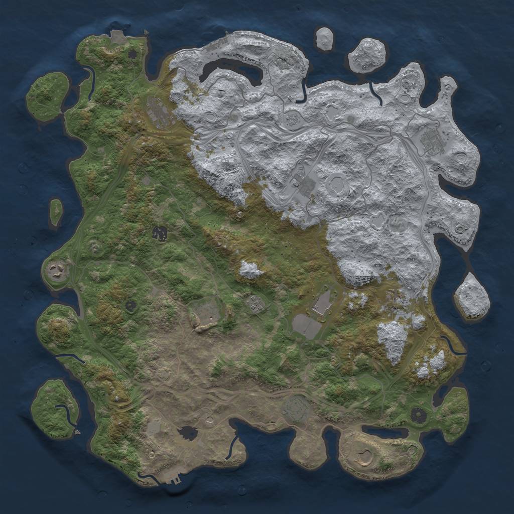 Rust Map: Procedural Map, Size: 4800, Seed: 143756, 19 Monuments