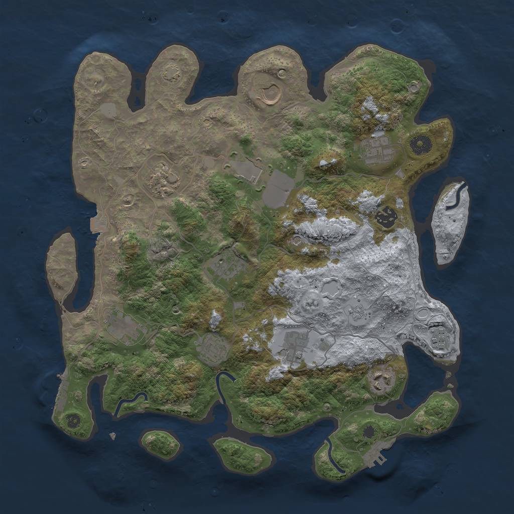 Rust Map: Procedural Map, Size: 3700, Seed: 1438523320, 19 Monuments