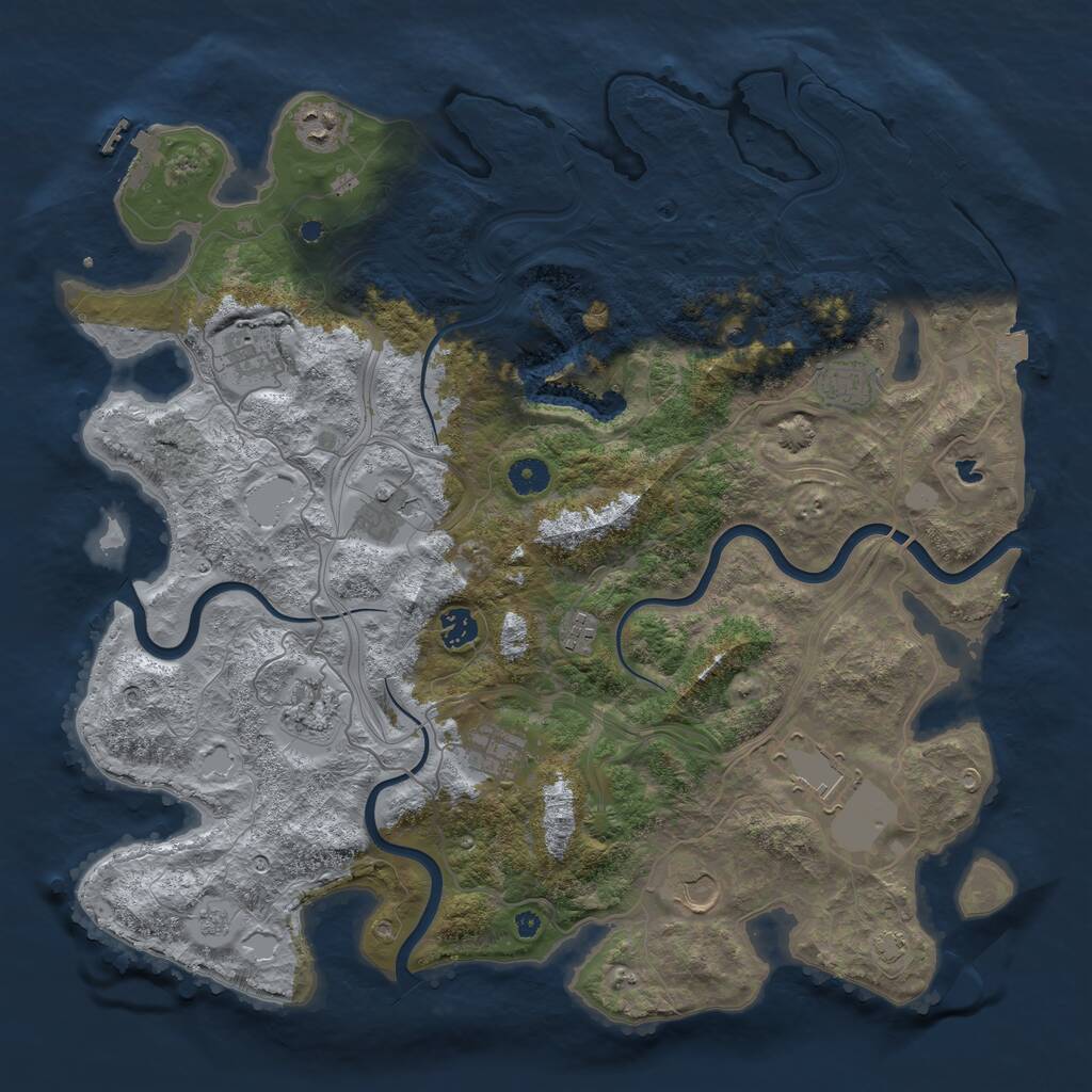 Rust Map: Procedural Map, Size: 4250, Seed: 26609, 16 Monuments