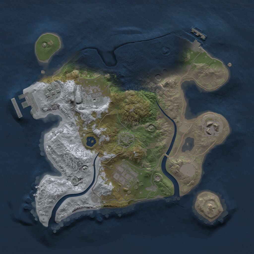 Rust Map: Procedural Map, Size: 2480, Seed: 1399616000, 9 Monuments
