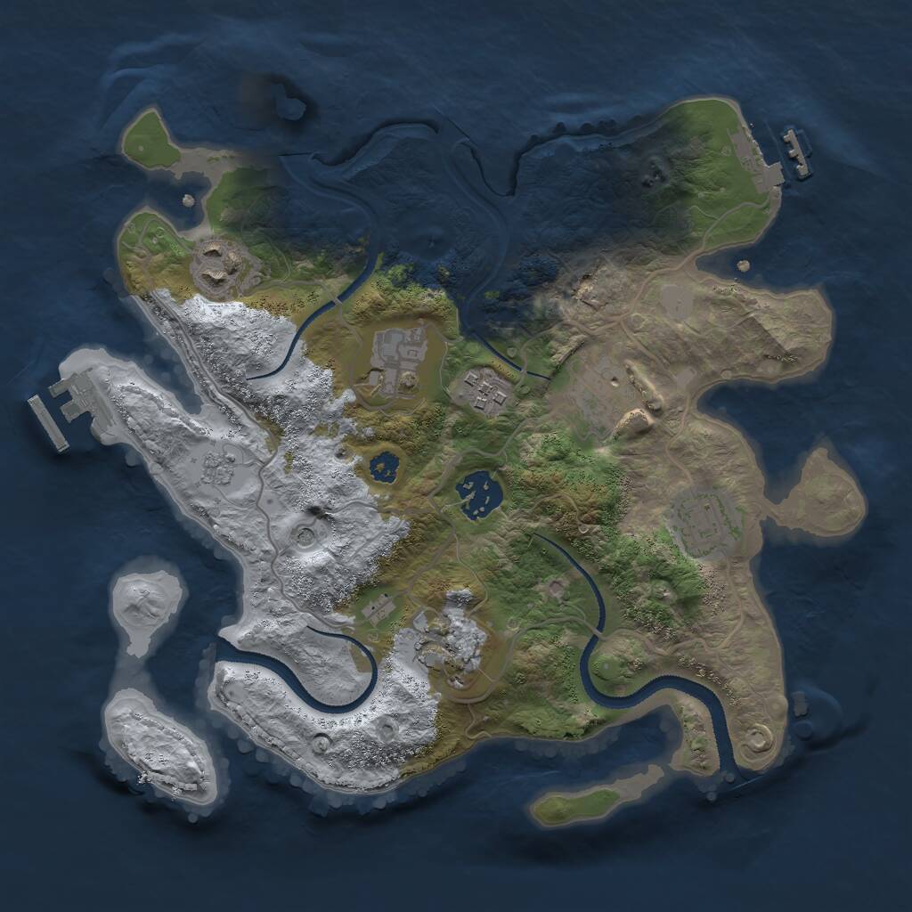 Rust Map: Procedural Map, Size: 3000, Seed: 1806775942, 12 Monuments