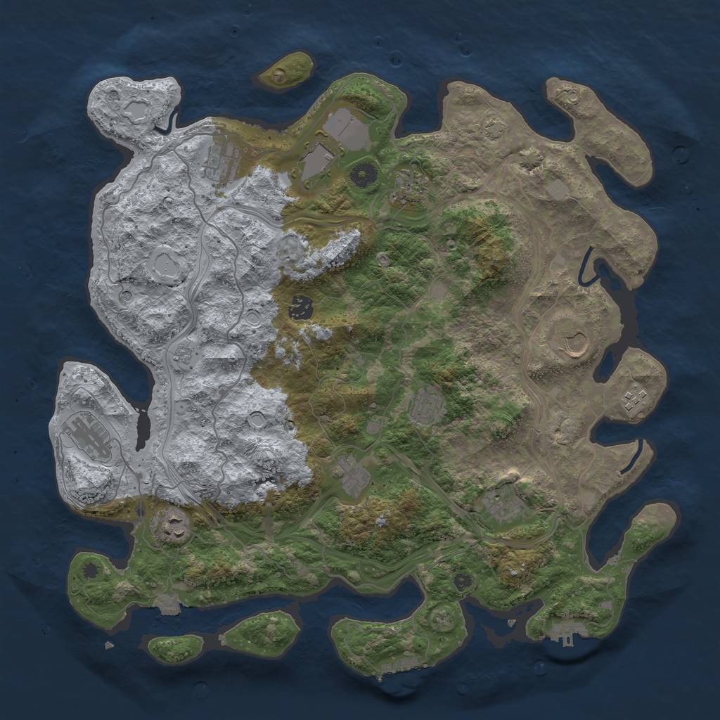 Rust Map: Procedural Map, Size: 4250, Seed: 950049851, 19 Monuments