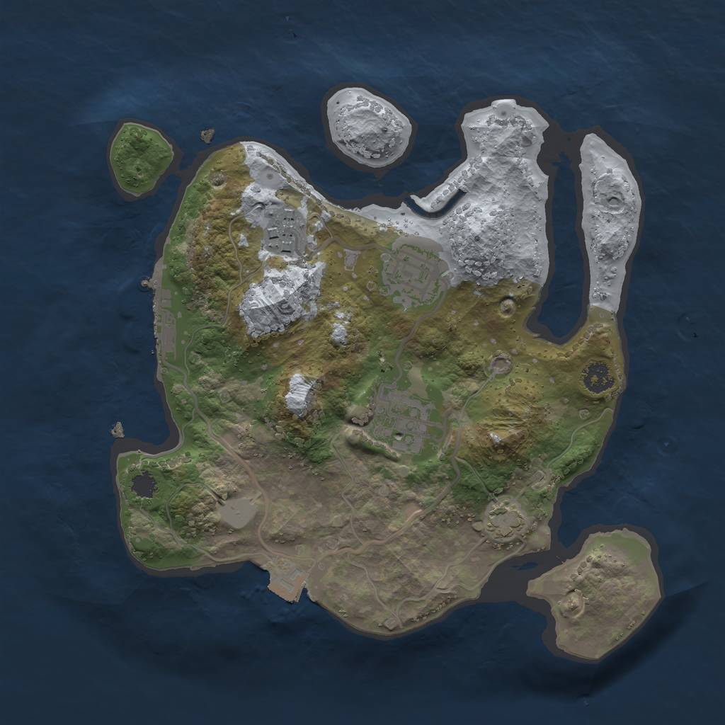 Rust Map: Procedural Map, Size: 2500, Seed: 650746170, 8 Monuments