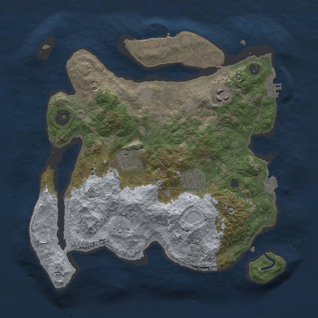 Rust Map: Procedural Map, Size: 3000, Seed: 10447, 11 Monuments