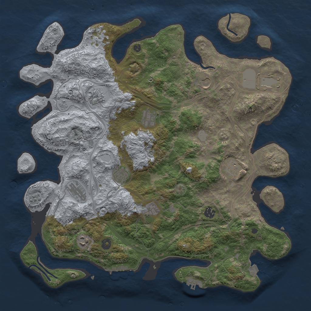 Rust Map: Procedural Map, Size: 4250, Seed: 1277722278, 19 Monuments