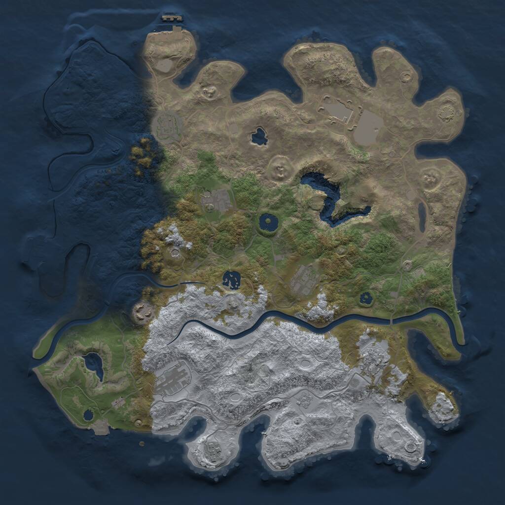 Rust Map: Procedural Map, Size: 4000, Seed: 6891352, 15 Monuments