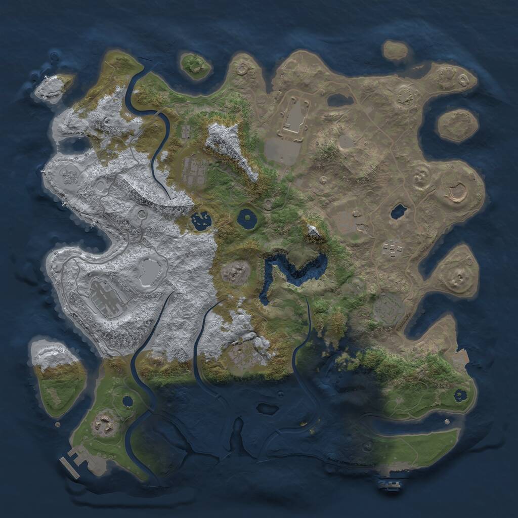 Rust Map: Procedural Map, Size: 4000, Seed: 675972459, 16 Monuments