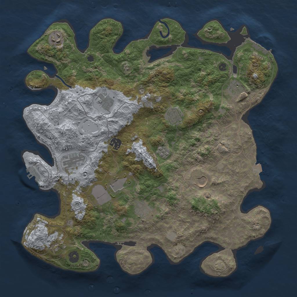 Rust Map: Procedural Map, Size: 3900, Seed: 81346609, 19 Monuments