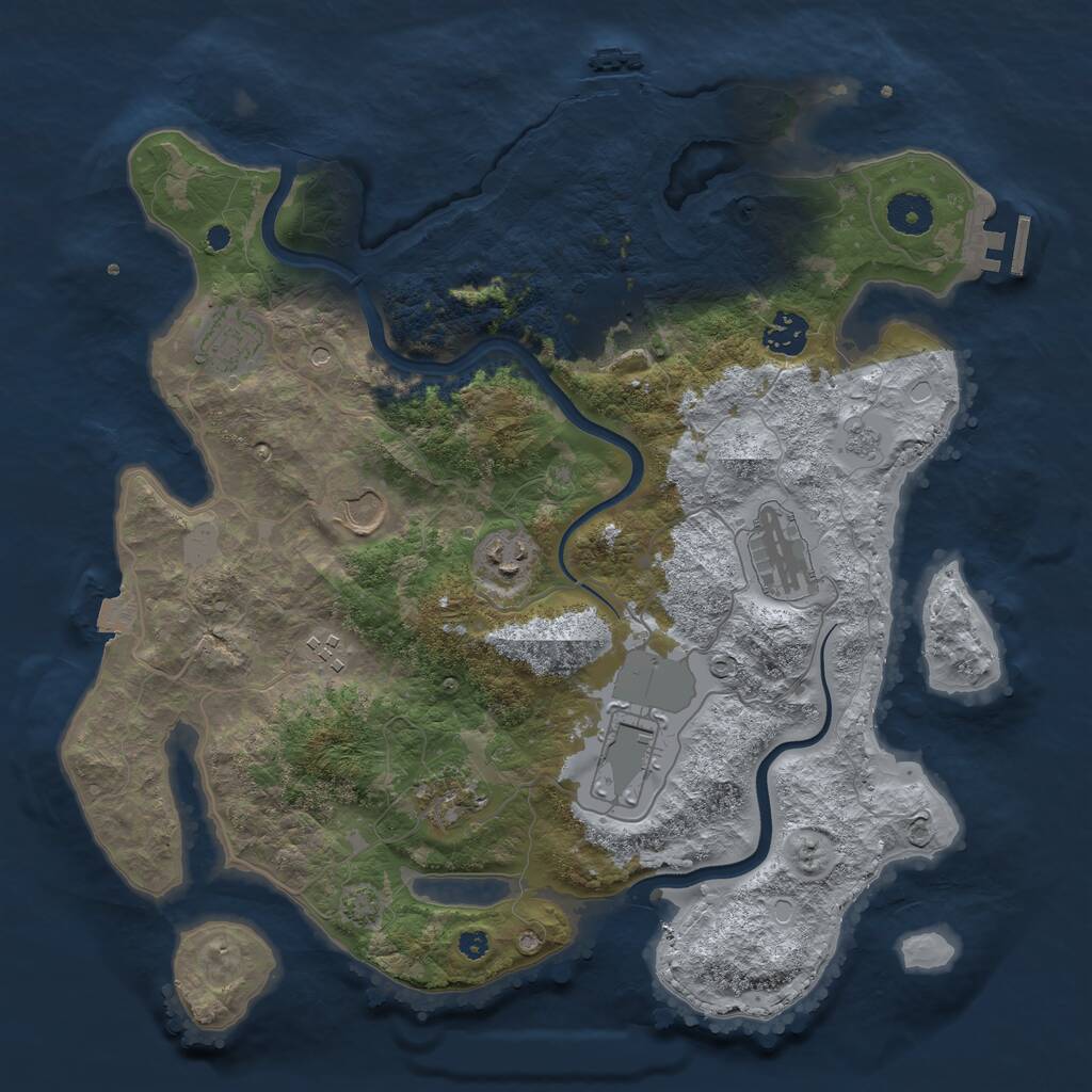 Rust Map: Procedural Map, Size: 3700, Seed: 68469, 15 Monuments