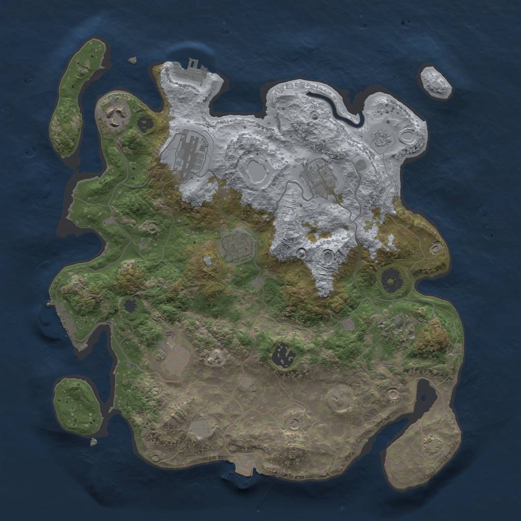 Rust Map: Procedural Map, Size: 3400, Seed: 912873, 15 Monuments
