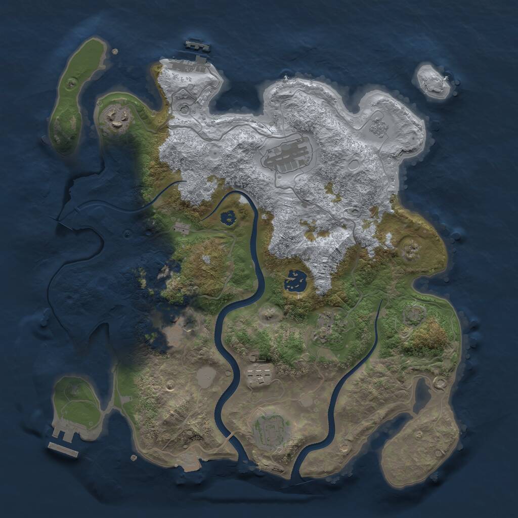 Rust Map: Procedural Map, Size: 3400, Seed: 912873, 13 Monuments