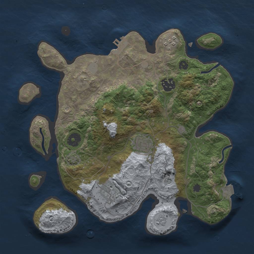 Rust Map: Procedural Map, Size: 2800, Seed: 22000, 11 Monuments