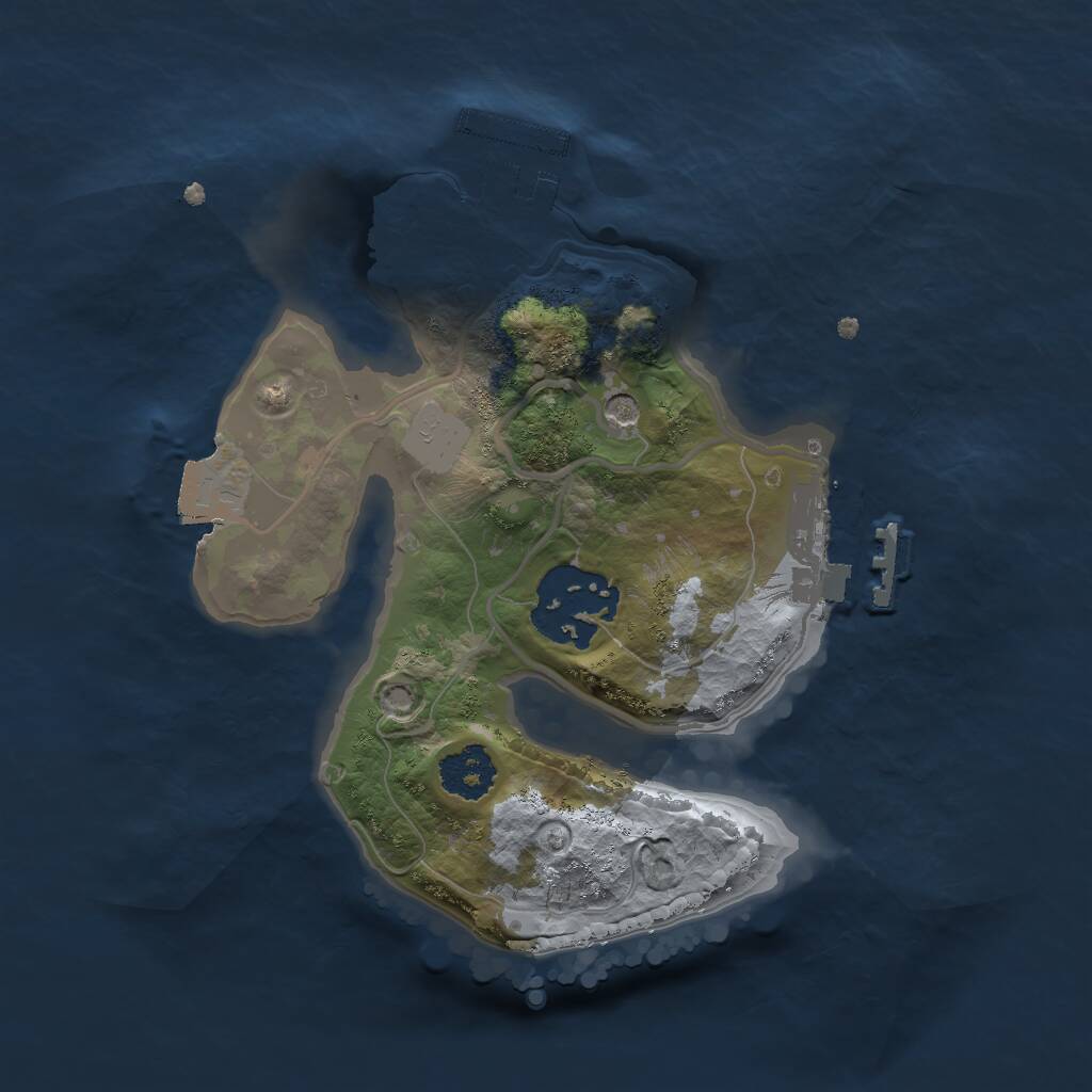 Rust Map: Procedural Map, Size: 2000, Seed: 422453679, 5 Monuments
