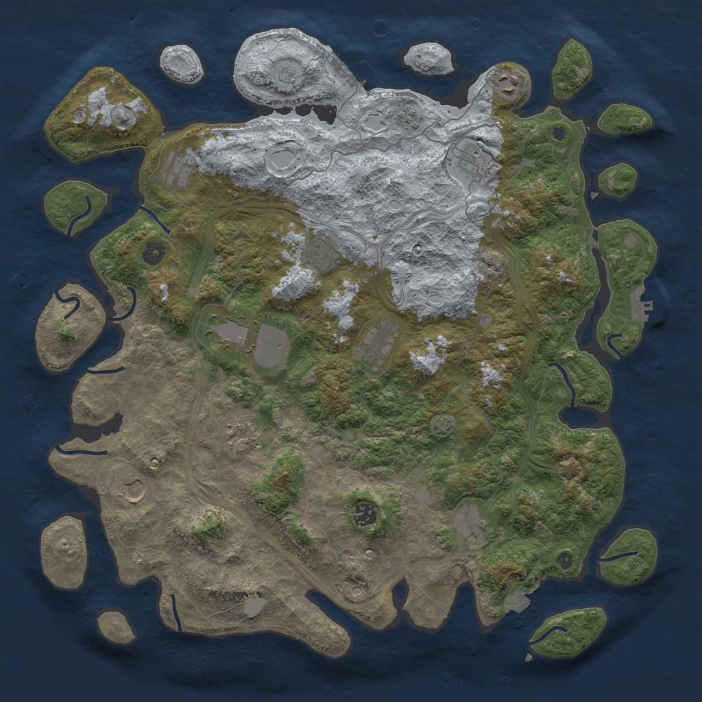 Rust Map: Procedural Map, Size: 4500, Seed: 1521809507, 19 Monuments