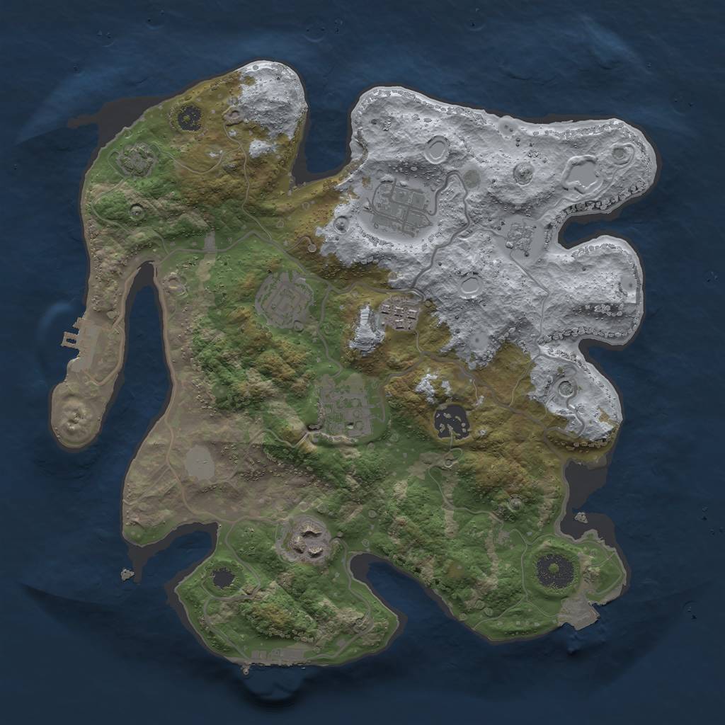Rust Map: Procedural Map, Size: 3000, Seed: 118506952, 14 Monuments
