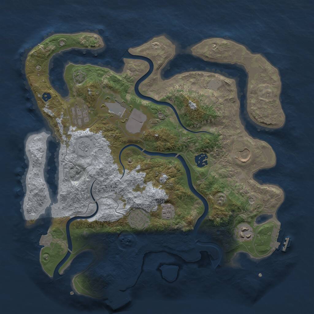 Rust Map: Procedural Map, Size: 3500, Seed: 1638483084, 13 Monuments