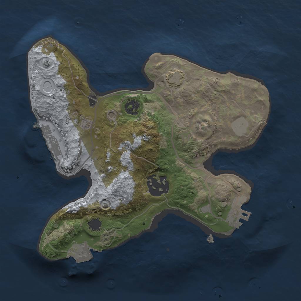 Rust Map: Procedural Map, Size: 2000, Seed: 54149445, 7 Monuments