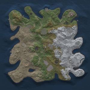 Thumbnail Rust Map: Procedural Map, Size: 3500, Seed: 599598911, 18 Monuments