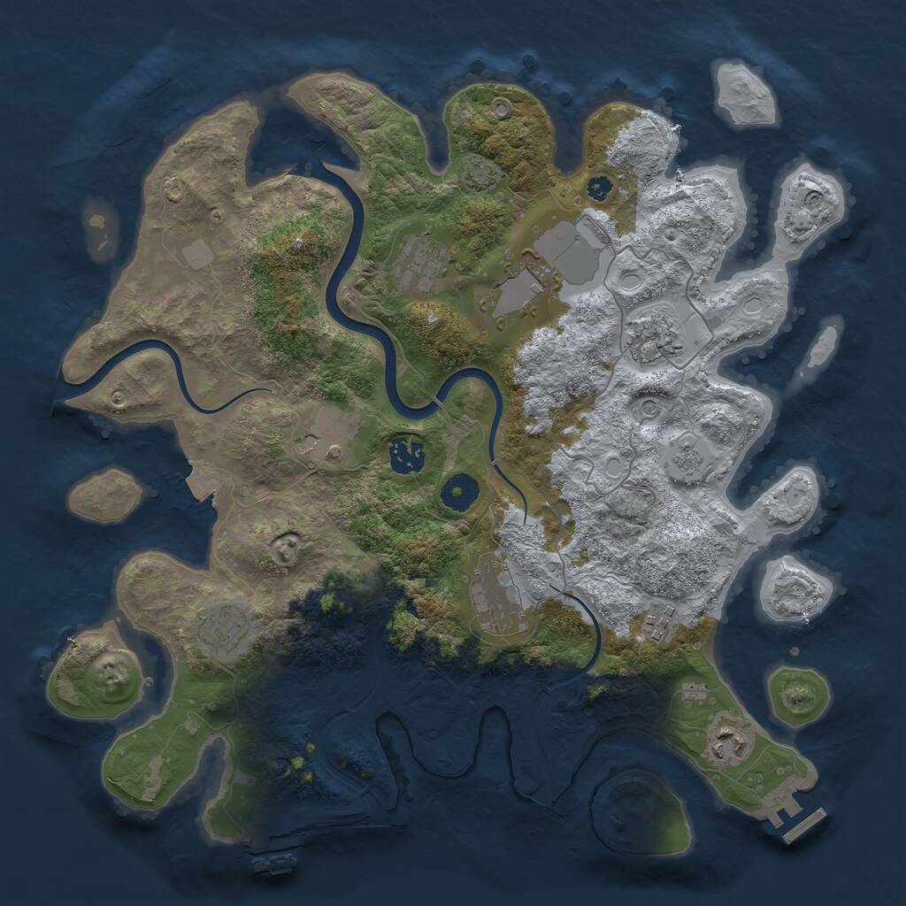 Rust Map: Procedural Map, Size: 3700, Seed: 930182916, 15 Monuments