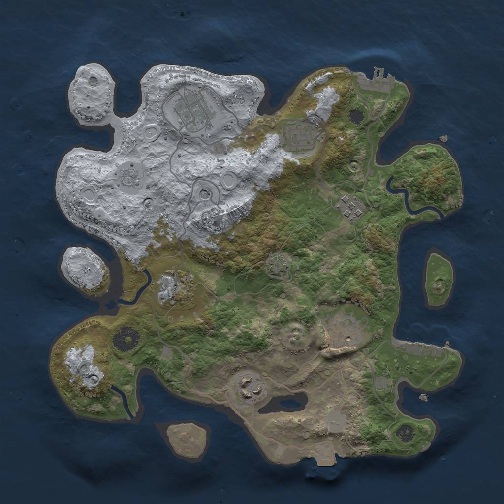 Rust Map: Procedural Map, Size: 3000, Seed: 2000942060, 14 Monuments