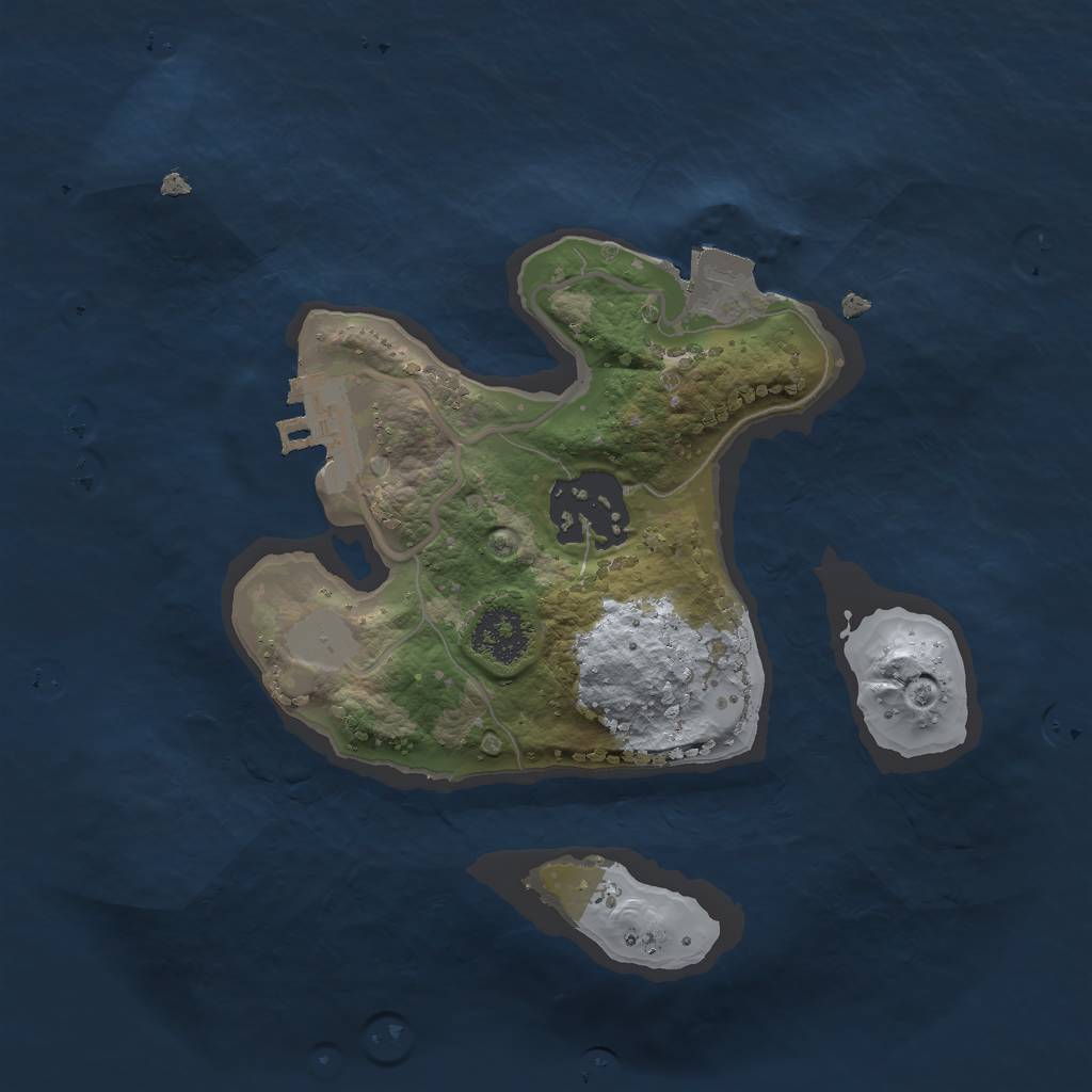 Rust Map: Procedural Map, Size: 2000, Seed: 1932663028, 5 Monuments