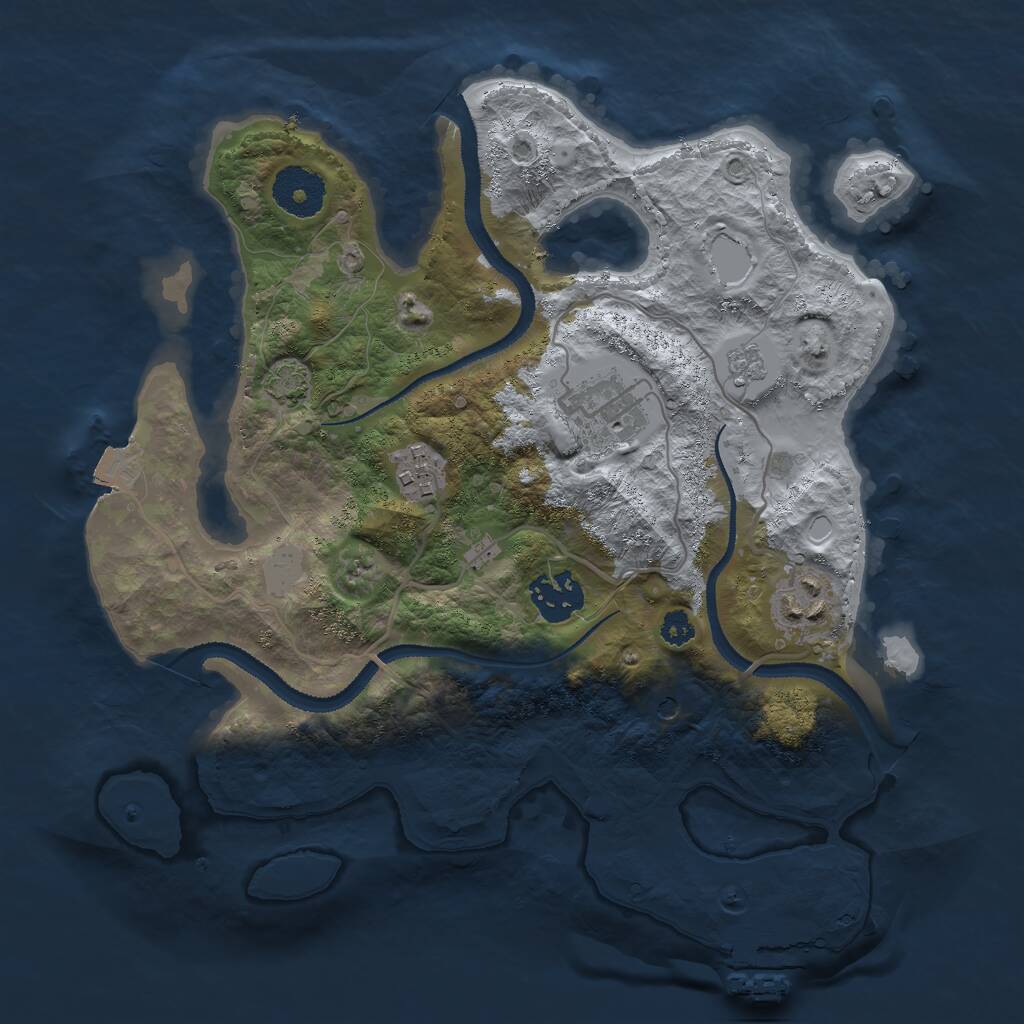 Rust Map: Procedural Map, Size: 3000, Seed: 1684772730, 9 Monuments