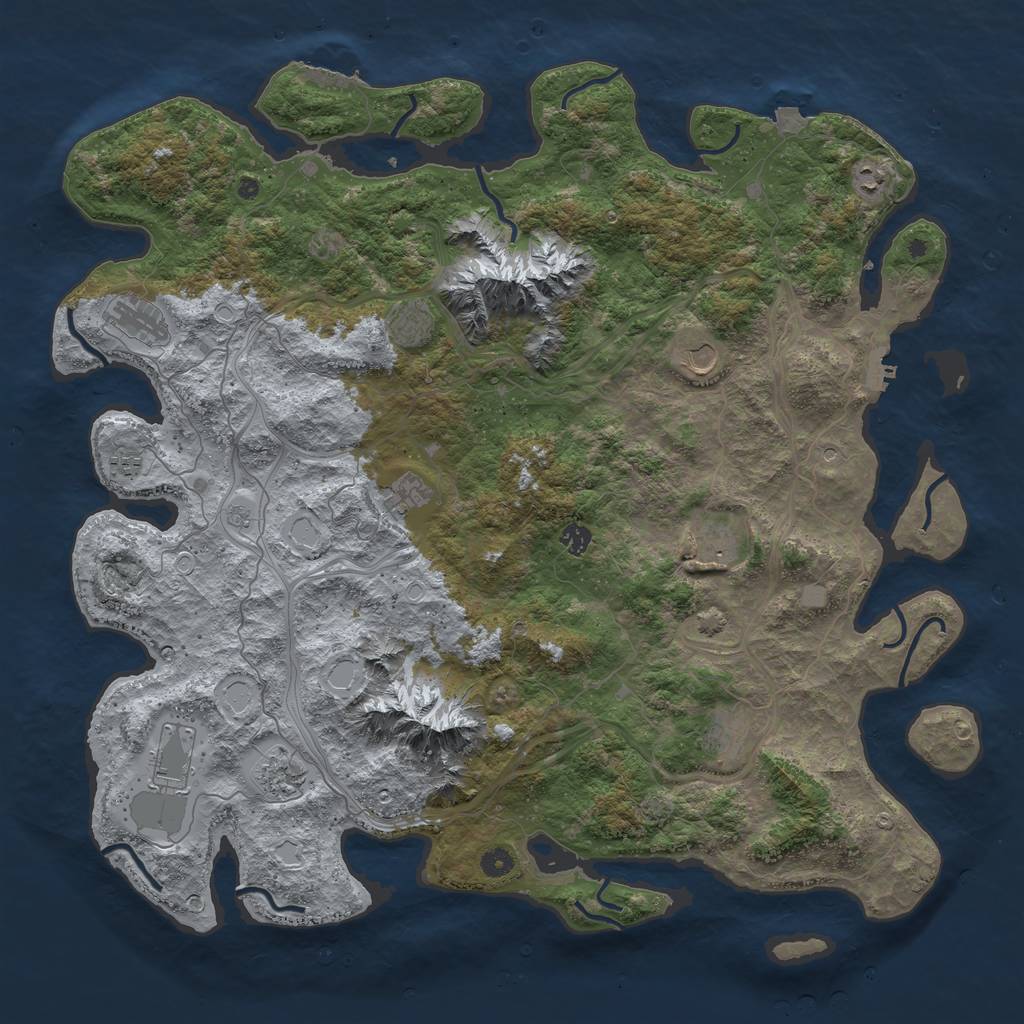 Rust Map: Procedural Map, Size: 5000, Seed: 923857593, 19 Monuments