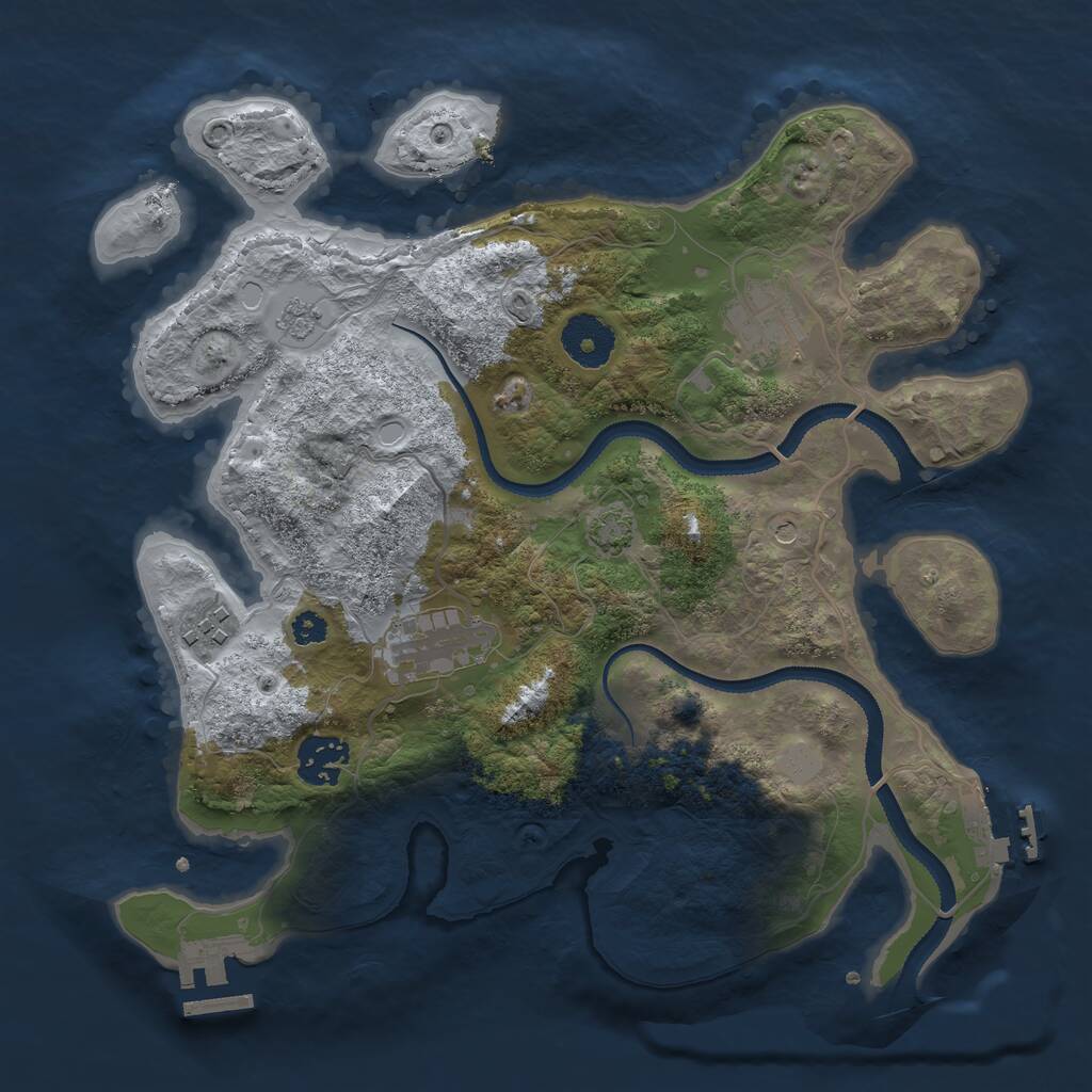 Rust Map: Procedural Map, Size: 3150, Seed: 612351, 10 Monuments