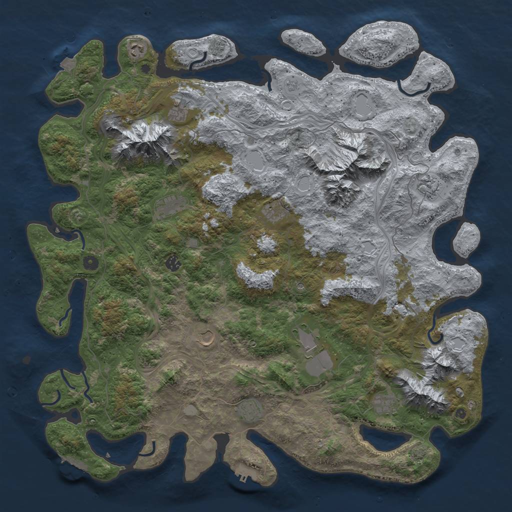 Rust Map: Procedural Map, Size: 5000, Seed: 588765757, 19 Monuments