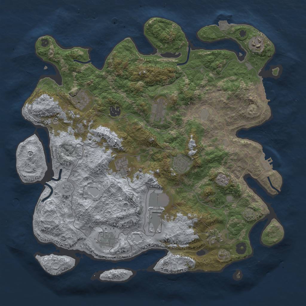 Rust Map: Procedural Map, Size: 4000, Seed: 1667542579, 18 Monuments