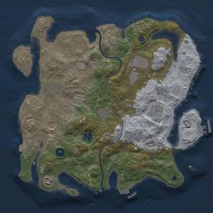 Thumbnail Rust Map: Procedural Map, Size: 3500, Seed: 10928365, 14 Monuments