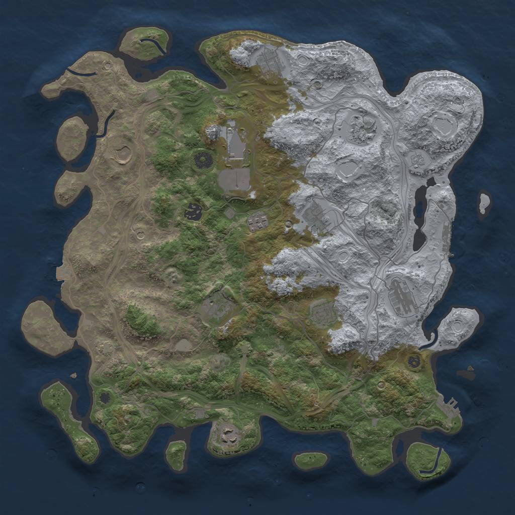 Rust Map: Procedural Map, Size: 4250, Seed: 458956756, 19 Monuments