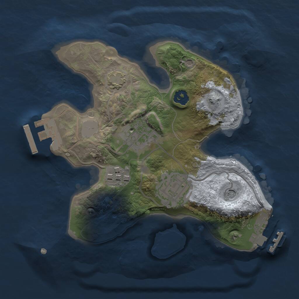 Rust Map: Procedural Map, Size: 2000, Seed: 88492871, 8 Monuments