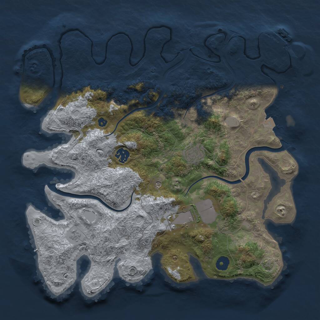 Rust Map: Procedural Map, Size: 3500, Seed: 200556177, 9 Monuments