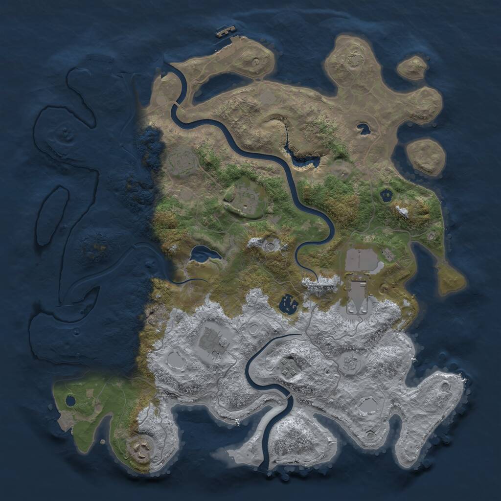 Rust Map: Procedural Map, Size: 4000, Seed: 235767, 13 Monuments