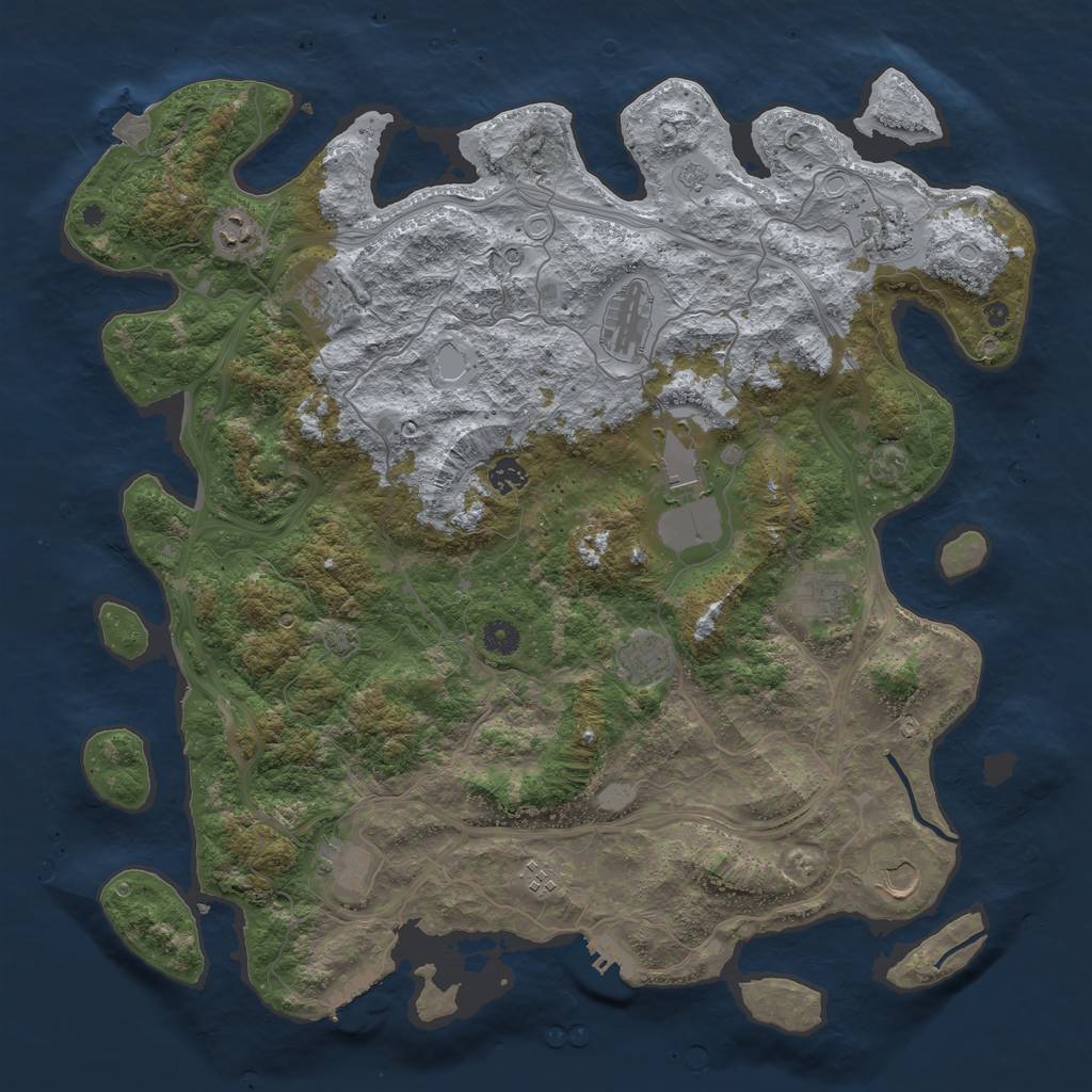 Rust Map: Procedural Map, Size: 4500, Seed: 25703587, 19 Monuments