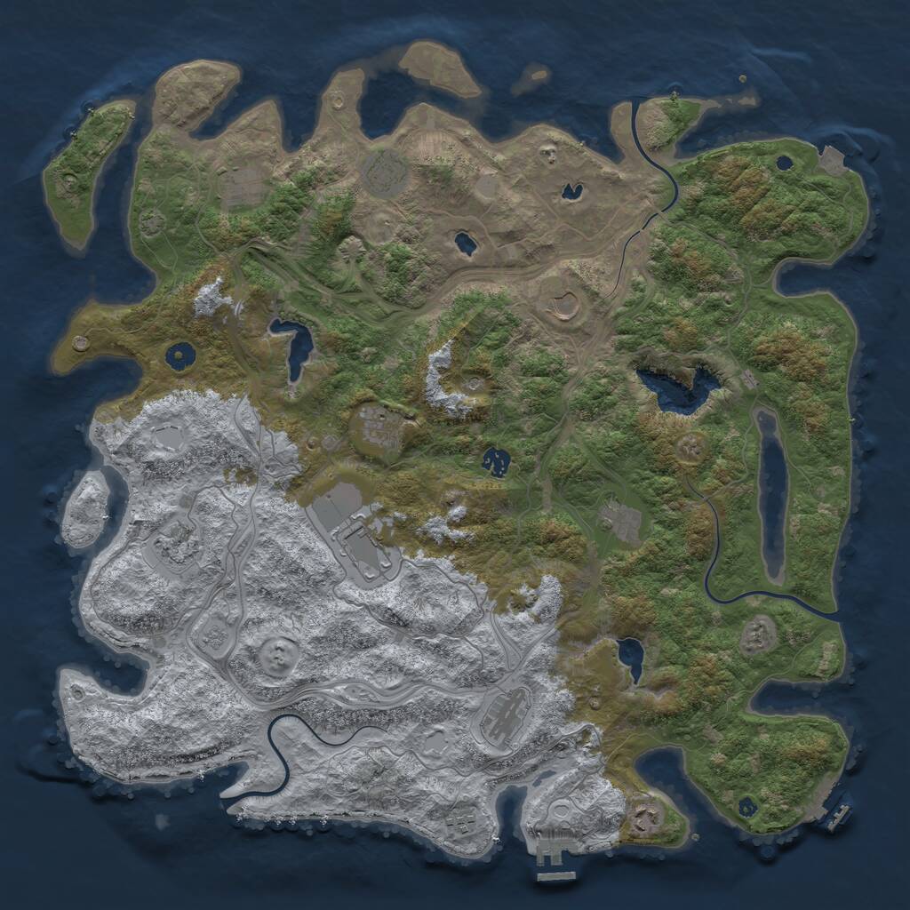 Rust Map: Procedural Map, Size: 4800, Seed: 1746617218, 17 Monuments