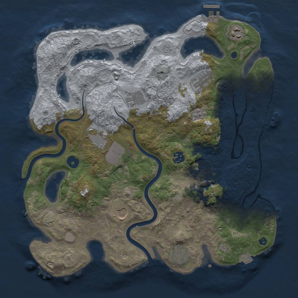 Rust Map: Procedural Map, Size: 3700, Seed: 790890049, 15 Monuments