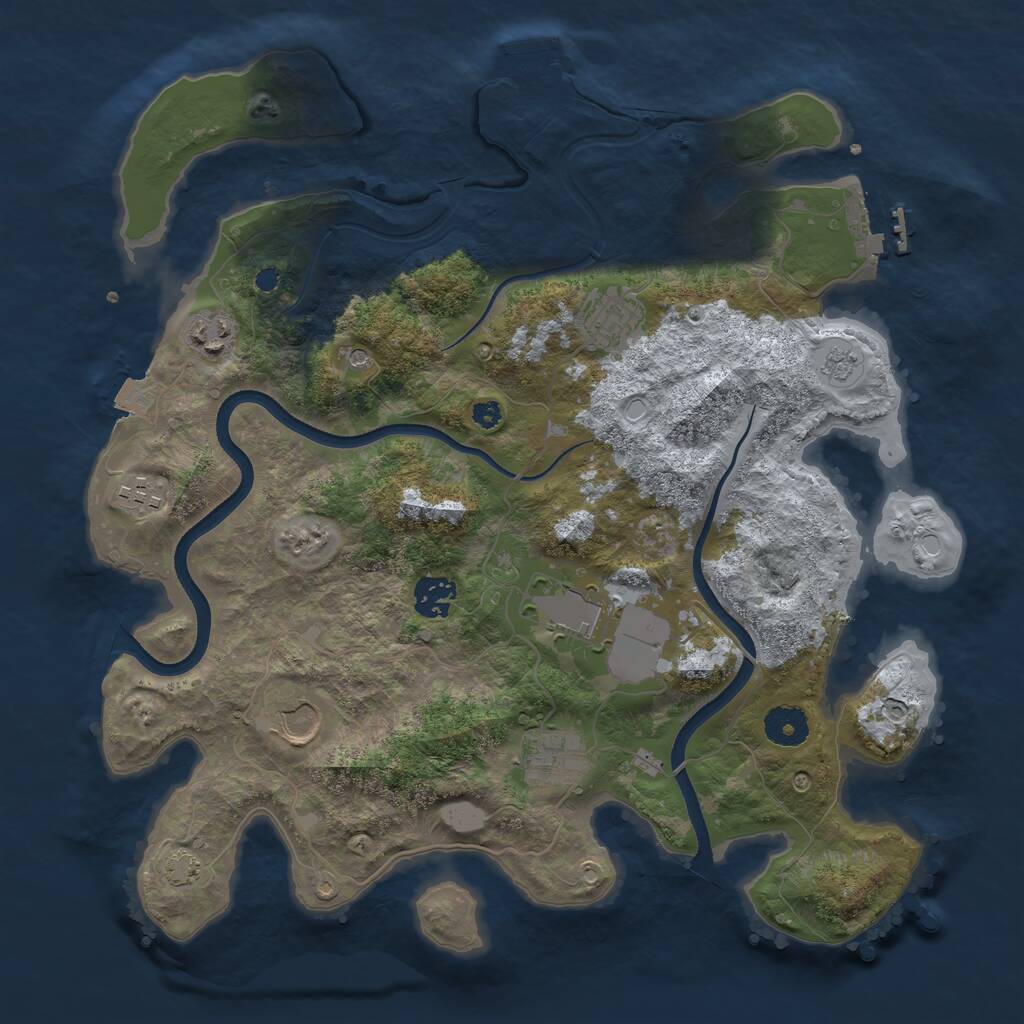 Rust Map: Procedural Map, Size: 3600, Seed: 17653013, 13 Monuments